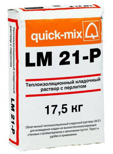 Раствор кладочный Quick-Mix LM 21-P (серый), 17.5 кг