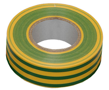 Изолента ПВХ 15 мм (желто-зеленая), длина 10 м
