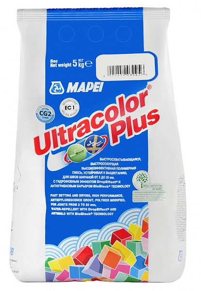 Затирка Mapei Ultracolor Plus 113 (темно-серая), 5 кг