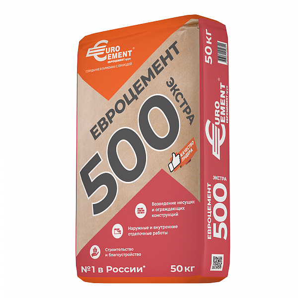 Цемент Eurocement Экстра М500 Д20, 50 кг