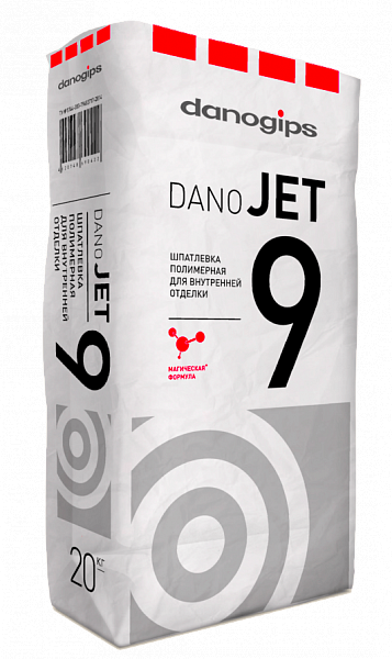 Шпатлевка полимерная Danogips Dano Jet 9 (белая), 20 кг