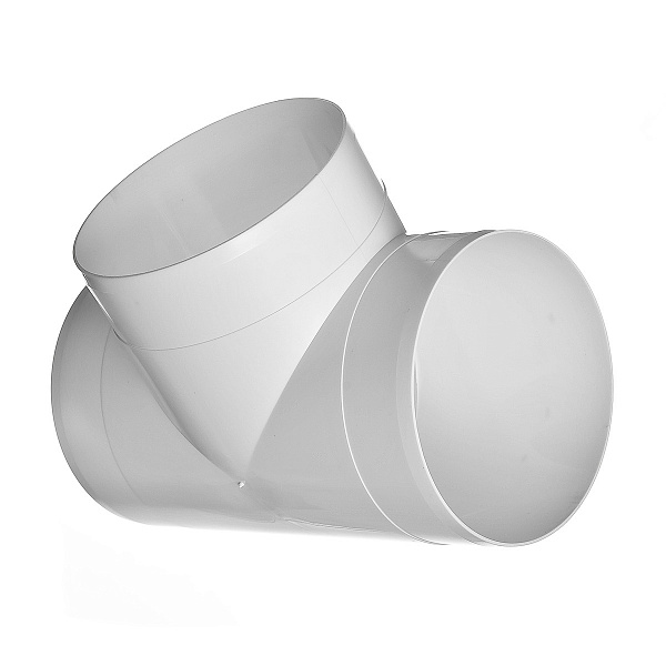 Тройник для вентиляционных труб пластиковый 100 мм, угол 90°