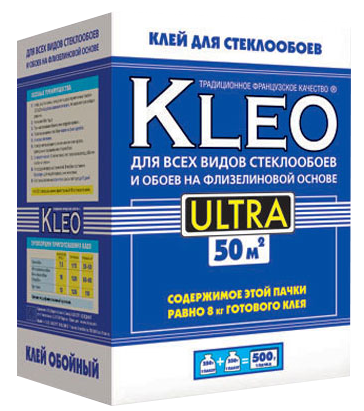 Обойный клей Kleo Ultra для стеклообоев, 500 г