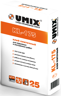 Клей для плитки Umix KL-175, 25 кг