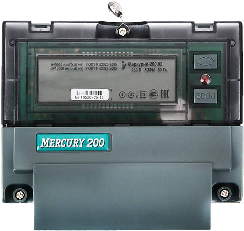 Счетчик электроэнергии однофазный многотарифный Инкотекс Меркурий 200.02