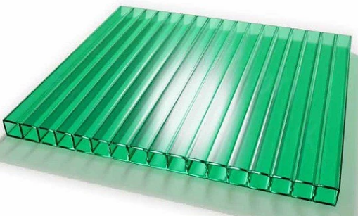 Поликарбонат сотовый Wöggel 2100х6000 мм (зеленый), толщина 10 мм