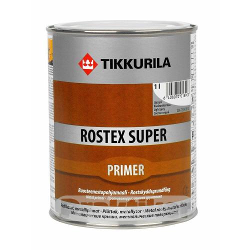 Грунтовка по металлу антикоррозийная Tikkurila Rostex Super (светло-серая), 1 л