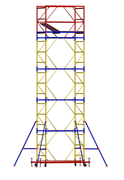 Вышка-тура стальная Алюмет ВСР-2, рабочая высота 3.9 м