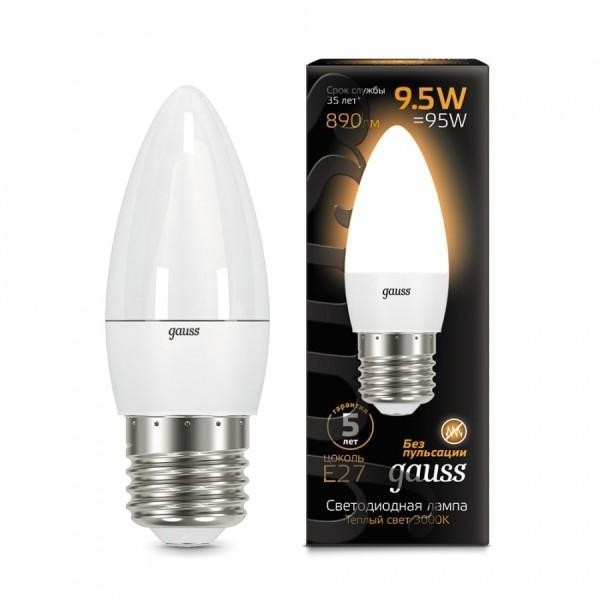 Лампа Gauss LED Candle E27 9.5W 3000К