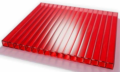 Поликарбонат сотовый Borrex 2100х6000 мм (красный), толщина 16 мм