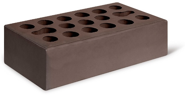 Кирпич облицовочный одинарный гладкий Керма (шоколад), 250х120х65 мм