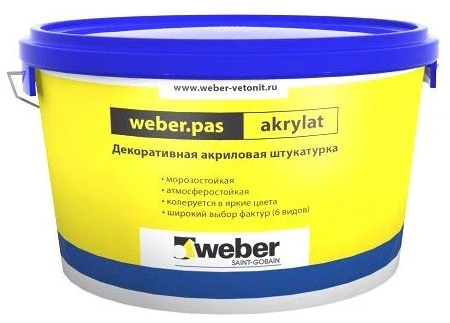 Штукатурка декоративная акриловая Weber.Pas Akrylat (короед), 25 кг