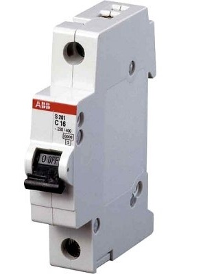 Выключатель автоматический 1P ABB S201, номинал 10А, тип C