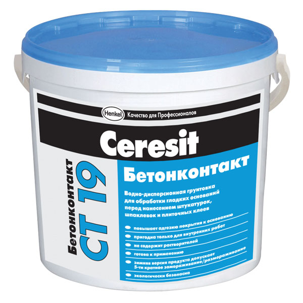 Грунтовка для бетона акриловая Ceresit СТ 19 Бетонконтакт, 15 л
