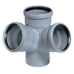 Крестовина канализационная двухплоскостная, диаметр 110 мм (угол 67°)