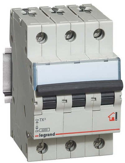 Выключатель автоматический 3P Legrand TX3, номинал 10А, тип C