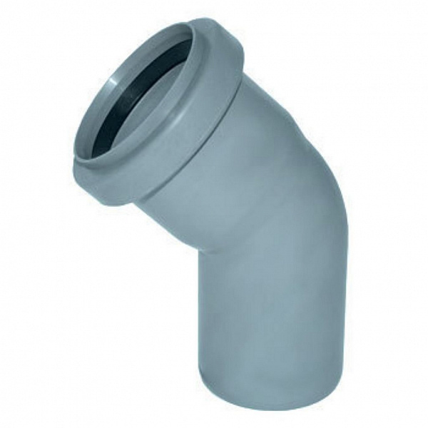 Отвод канализационный, диаметр 32 мм (угол 45°)