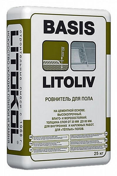 Ровнитель для пола Litokol Litoliv Basis, 25 кг