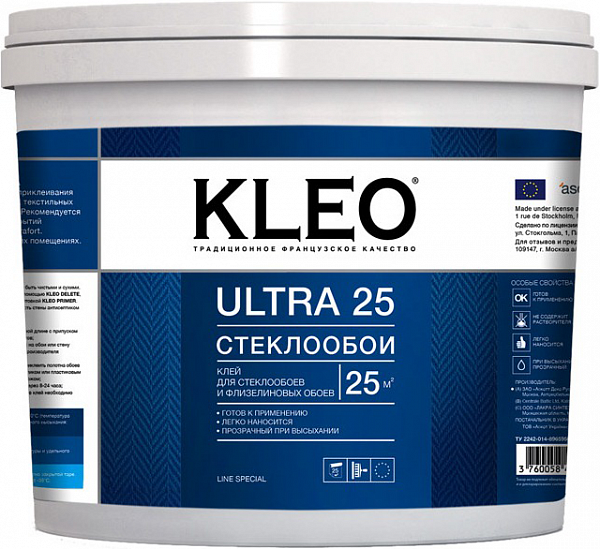 Клей для стеклообоев готовый Kleo Ultra 25, 5 кг