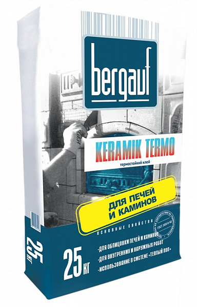 Клей для плитки термостойкий Bergauf Keramik Termo, 25 кг