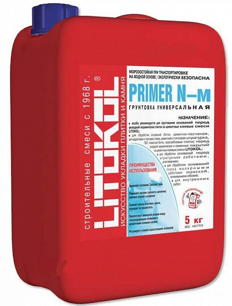 Грунтовка универсальная акриловая Litokol Primer N-м (белая), 10 кг
