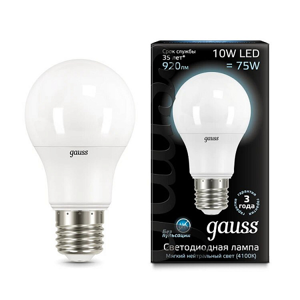 Лампа Gauss LED A60 10W E27 4100K