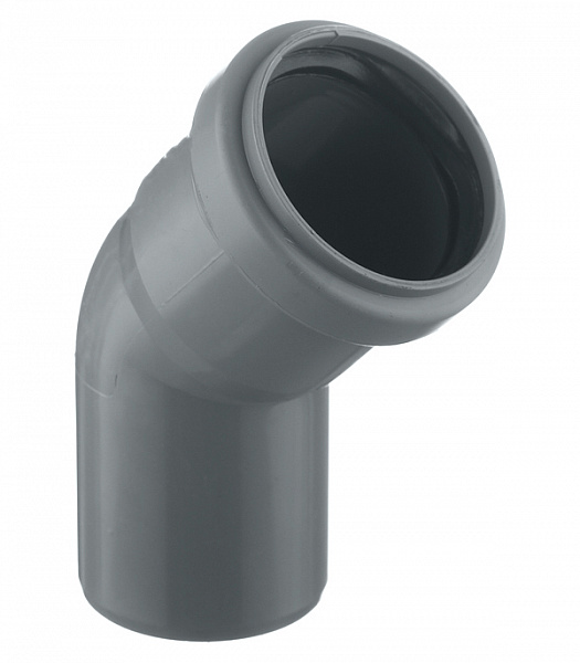 Отвод канализационный внутренний РосТурПласт, диаметр 50 мм (угол 45°)