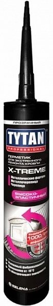 Герметик каучуковый для экстренного ремонта кровли Tytan Professional X-treme (бесцветный), 310 мл