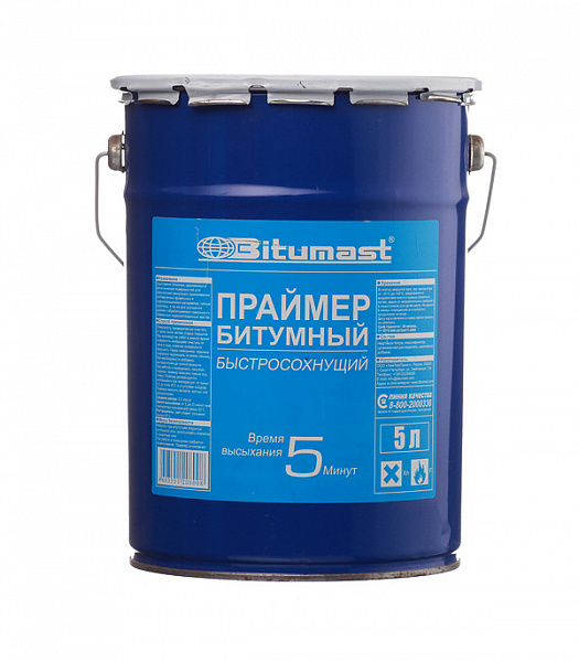 Праймер битумный быстросохнущий Bitumast, 4 кг/5 л