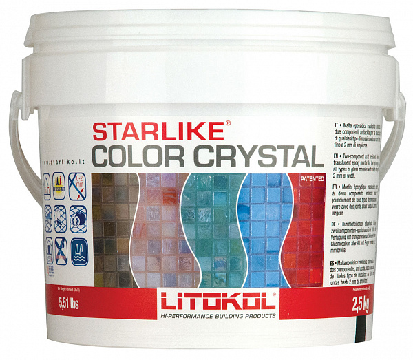 Затирка эпоксидная для узких швов Litokol Starlike Crystal C.350 (прозрачная), 2,5 кг