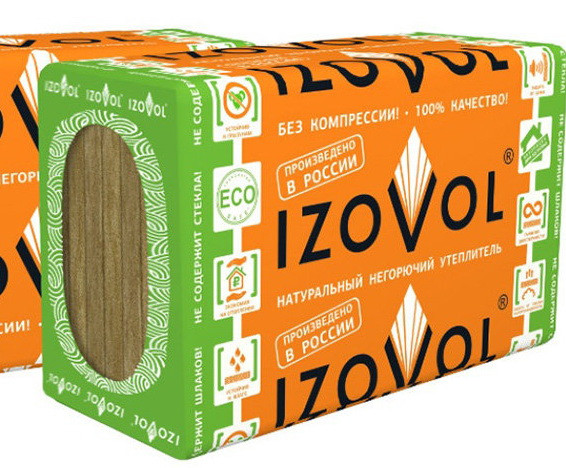 Минеральная вата Izovol СТ-90 1000х600 мм, толщина 100 мм (4 шт/2.4 м2)