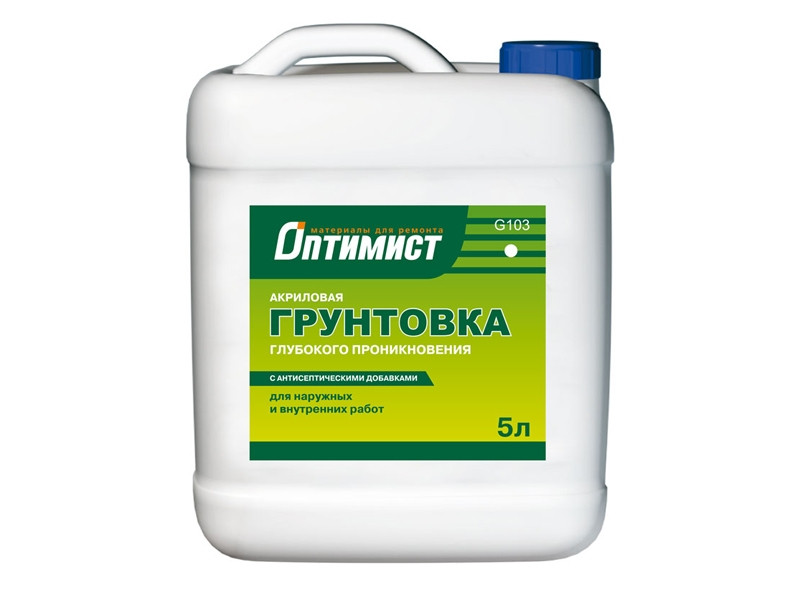Грунтовка глубокого проникновения акриловая Оптимист G103 (прозрачная), 1 л