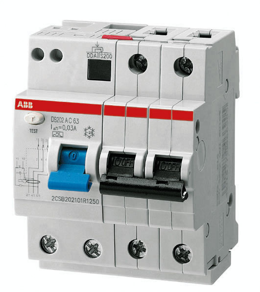 Автомат дифференциальный 2P ABB DS202 AC-C20/0.03, номинальный ток 20А