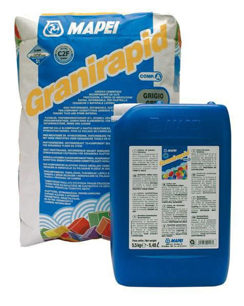 Клей для плитки двухкомпонентный Mapei Granirapid A + B (белый), 28 кг