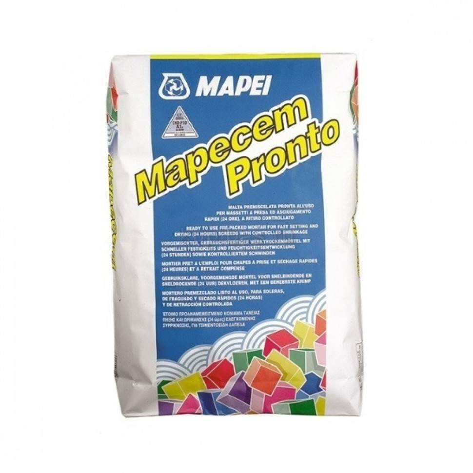 Стяжка пола быстротвердеющая Mapei Mapecem Pronto, 25 кг