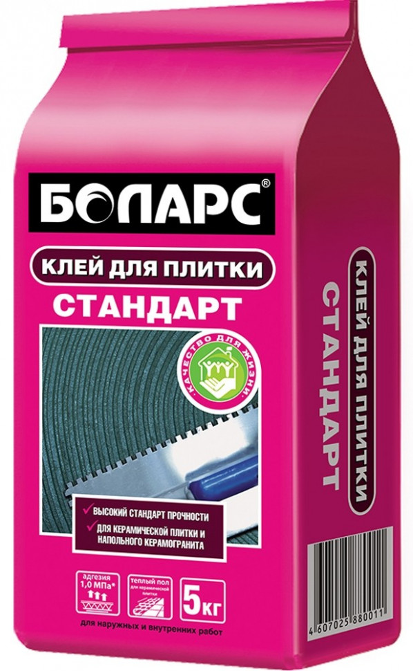 Клей для плитки Боларс Стандарт, 5 кг