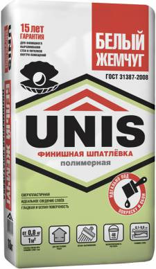 Шпатлевка полимерная финишная Unis LR (белая), 25 кг