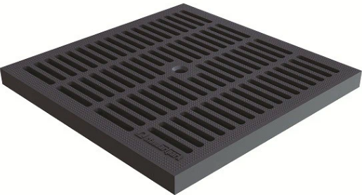 Решетка водоприемная пластиковая ячеистая Standartpark PolyMax Basic РВ-28.28-ПП (черная), 280х280х2
