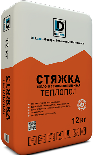 Стяжка пола высокопрочная De Luxe Теплопол, 12 кг