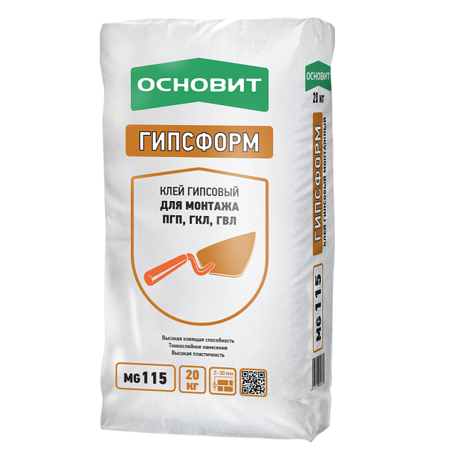 Клей монтажный Основит Гипсформ MG115, 20 кг
