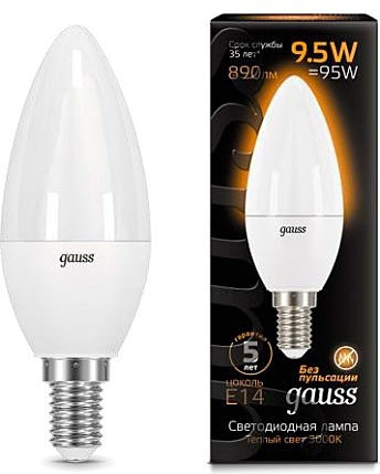Лампа Gauss LED Candle E14 9.5W 3000К